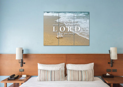 Exodus 14:13 Watch the LORD rescue you Canvas Wall Art Print