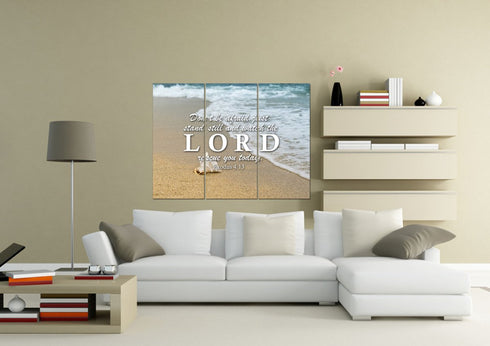 Exodus 14:13 Watch the LORD rescue you Canvas Wall Art Print