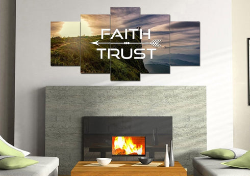 Faith Trust Christian Quotes Wall Art Canvas