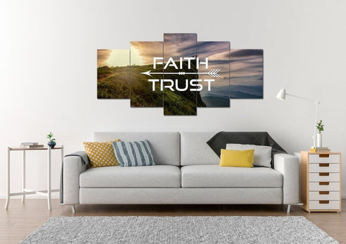 Faith Trust Christian Quotes Wall Art Canvas