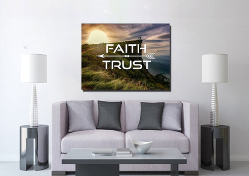 Faith Trust Christian Quotes Wall Art Canvas
