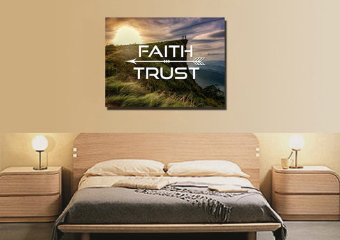 Faith Trust Christian Quotes Wall Art Canvas