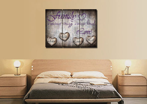 Family a'lil crazy but alot of Love - Personalized Canvas #3
