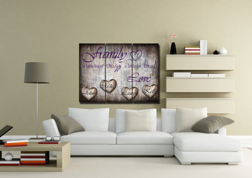 Family a'lil crazy but alot of Love - Personalized Canvas #3