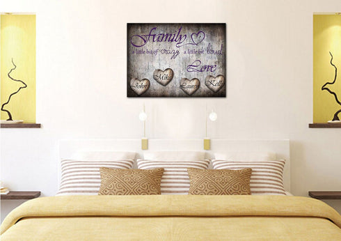 Family a'lil crazy but alot of Love - Personalized Canvas #3