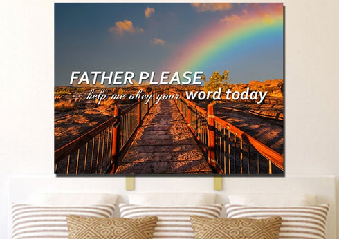 Father Please help me Obey your Word Today Wall Art Canvas Print
