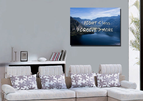 Fight Less Forgive More Canvas Wall Art Print