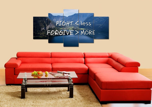 Fight Less Forgive More Canvas Wall Art Print