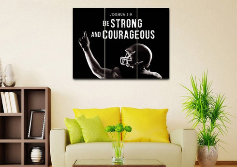 Football Champ #7 Joshua 1:9 Be Strong and Courageous Wall Art