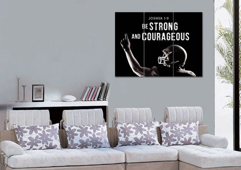 Football Champ #7 Joshua 1:9 Be Strong and Courageous Wall Art