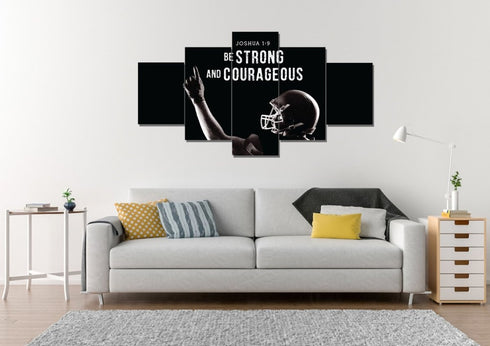 Football Champ #7 Joshua 1:9 Be Strong and Courageous Wall Art