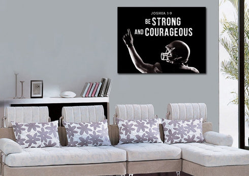 Football Champ #7 Joshua 1:9 Be Strong and Courageous Wall Art