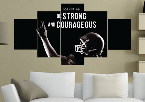 Football Champ #7 Joshua 1:9 Be Strong and Courageous Wall Art