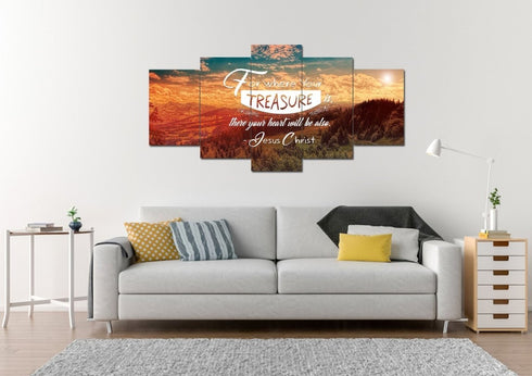 For Where your Treasure is There your Heart is Wall Art Canvas Print