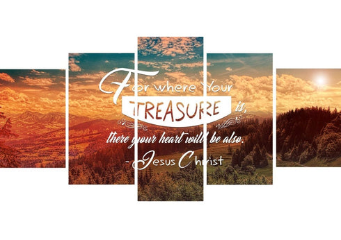 For Where your Treasure is There your Heart is Wall Art Canvas Print