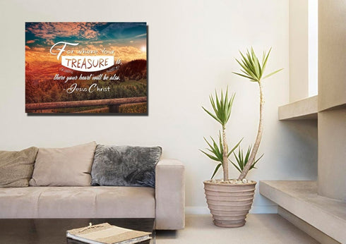 For Where your Treasure is There your Heart is Wall Art Canvas Print
