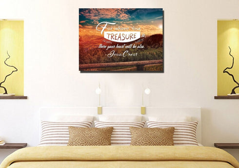 For Where your Treasure is There your Heart is Wall Art Canvas Print