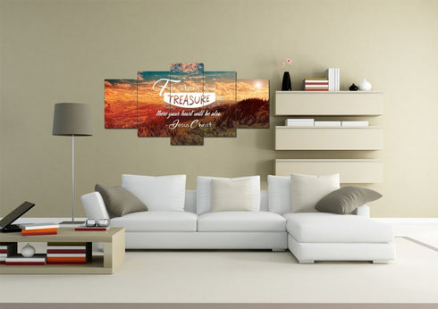 For Where your Treasure is There your Heart is Wall Art Canvas Print