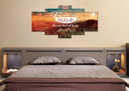 For Where your Treasure is There your Heart is Wall Art Canvas Print