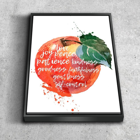 #13 Drawn Peach & Galatians 5:22 Fruit of the Spirit Canvas Print