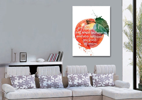 #13 Drawn Peach & Galatians 5:22 Fruit of the Spirit Canvas Print