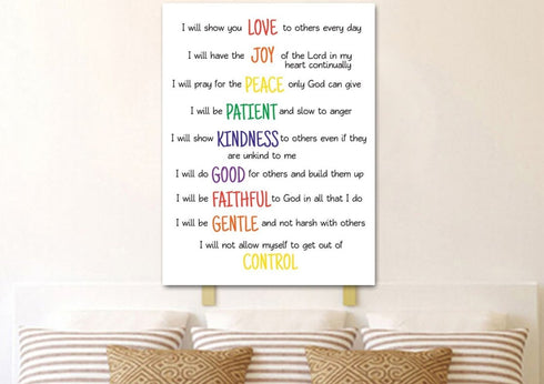 #15 Focused Words & Galatians 5:22 Fruit of the Spirit Canvas Print