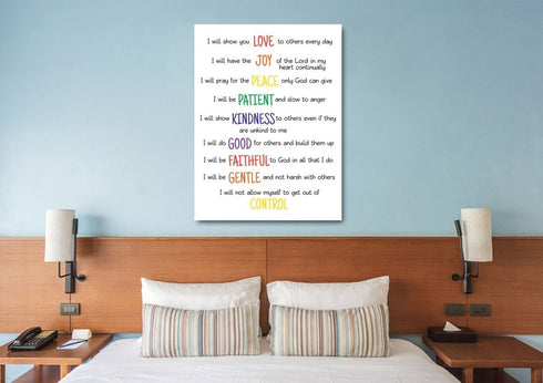 #15 Focused Words & Galatians 5:22 Fruit of the Spirit Canvas Print