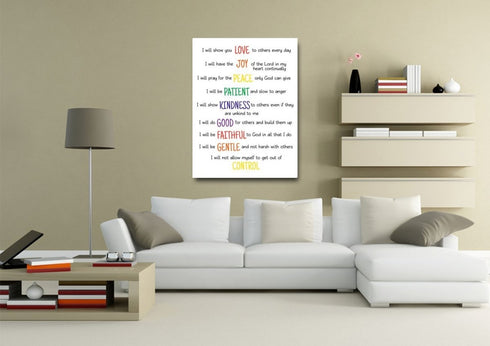 #15 Focused Words & Galatians 5:22 Fruit of the Spirit Canvas Print
