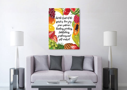 #4 Fruit Border & Galatians 5:22 Fruit of the Spirit Canvas Print