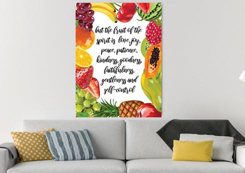 #4 Fruit Border & Galatians 5:22 Fruit of the Spirit Canvas Print