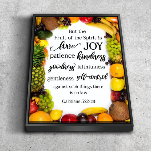 #5 Pictured Fruits & Galatians 5:22 Fruit of the Spirit Canvas Print