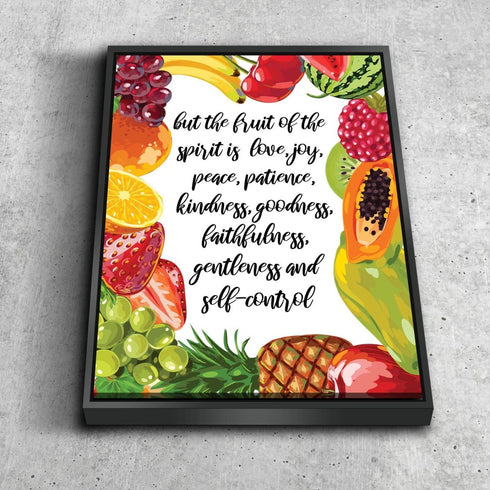 #5 Pictured Fruits & Galatians 5:22 Fruit of the Spirit Canvas Print