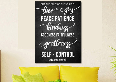 #6 Chalk Board & Galatians 5:22 Fruit of the Spirit Canvas Print