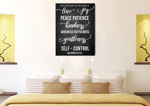 #6 Chalk Board & Galatians 5:22 Fruit of the Spirit Canvas Print