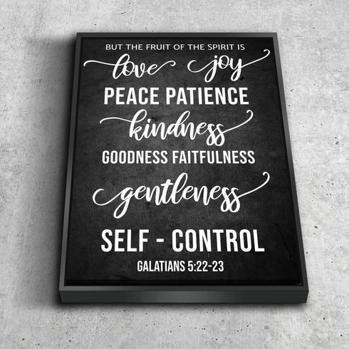 #6 Chalk Board & Galatians 5:22 Fruit of the Spirit Canvas Print