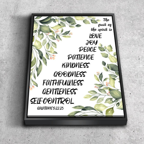 #7 Diagonal Words & Galatians 5:22 Fruit of the Spirit Canvas Print