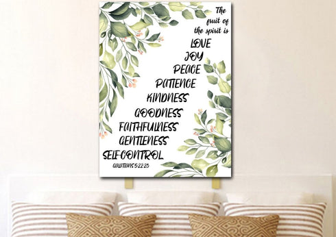#7 Diagonal Words & Galatians 5:22 Fruit of the Spirit Canvas Print