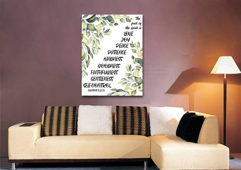 #7 Diagonal Words & Galatians 5:22 Fruit of the Spirit Canvas Print