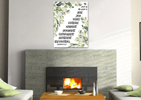 #7 Diagonal Words & Galatians 5:22 Fruit of the Spirit Canvas Print