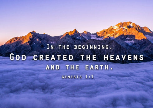 Genesis 1:1 God Created the Heavens and Earth Wall Art Canvas Print.
