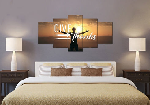 Give Thanks to God Christian Quotes Wall Art Canvas