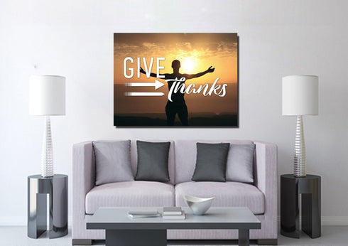 Give Thanks to God Christian Quotes Wall Art Canvas
