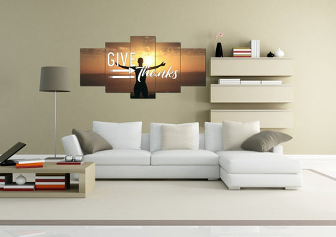 Give Thanks to God Christian Quotes Wall Art Canvas