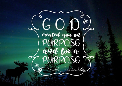 God Created you on Purpose and for a Purpose Wall Art Canvas Print