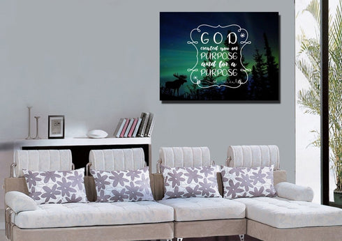 God Created you on Purpose and for a Purpose Wall Art Canvas Print