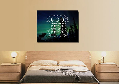 God Created you on Purpose and for a Purpose Wall Art Canvas Print