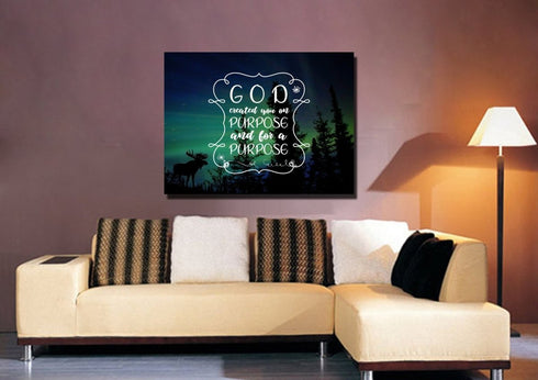 God Created you on Purpose and for a Purpose Wall Art Canvas Print