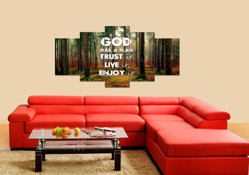 God has a plan- Trust it, Live it, Enjoy It Wall Art Canvas Print