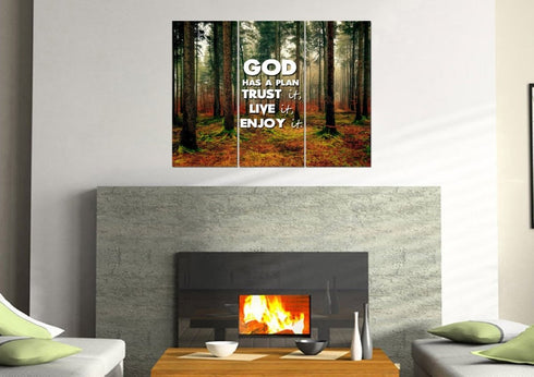 God has a plan- Trust it, Live it, Enjoy It Wall Art Canvas Print