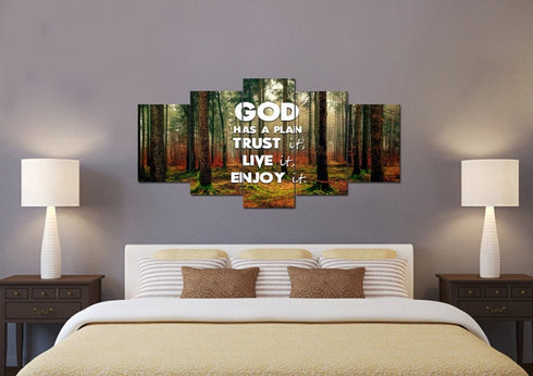 God has a plan- Trust it, Live it, Enjoy It Wall Art Canvas Print